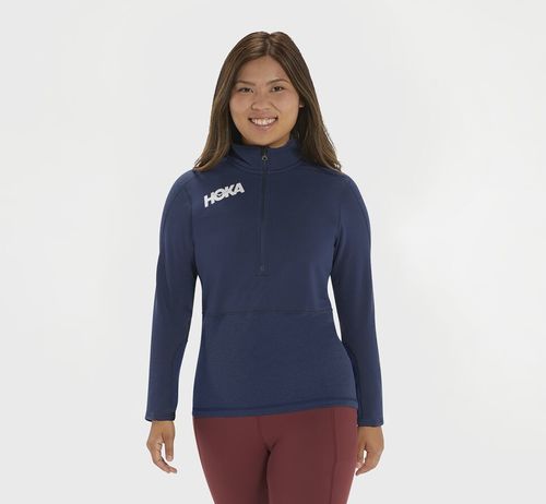 Hoka One One 1/2 Zip Midlayer Bezecke Topy Damske Moonlit Ocean | QY0135827