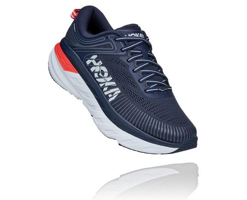 Hoka One One Bondi 7 Cestne Bezecke Topanky Damske Čierne / Modre | YI6520481