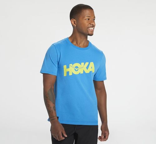 Hoka One One Brand Tee Bezecke Tricko Panske Modre | NZ4071658