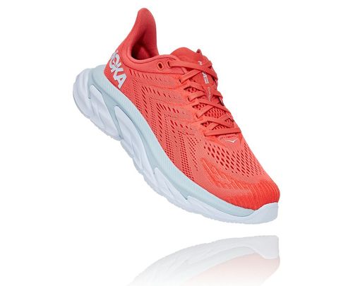 Hoka One One Clifton Edge Cestne Bezecke Topanky Damske Koralove / Biele | KU7650913