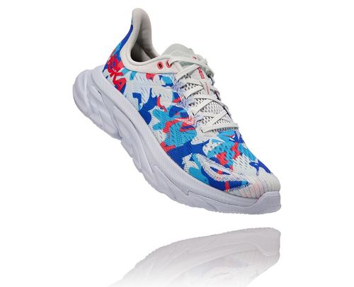 Hoka One One Clifton Edge Geometric Cestne Bezecke Topanky All Gender Modre / Modre Kvetinové | QN9