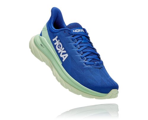 Hoka One One Mach 4 Cestne Bezecke Topanky Panske Modre / Zelene | JL1259687