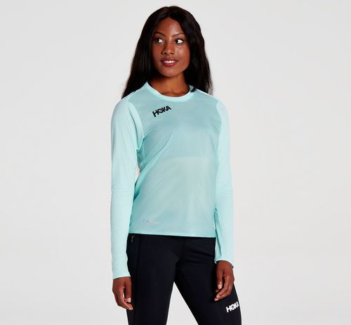 Hoka One One Slim Fit Vetruodolné Tričko Damske Modre | MP6470189