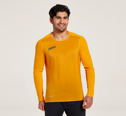 Hoka One One Slim Fit Vetruodolné Tričko Panske Saffron | PY4962713