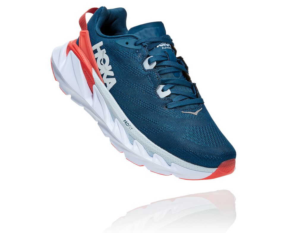 Hoka One One Elevon 2 Cestne Bezecke Topanky Damske Modre / Koralove | TO3658791